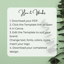 Load image into Gallery viewer, Boho Lash Aftercare Card Canva Template
